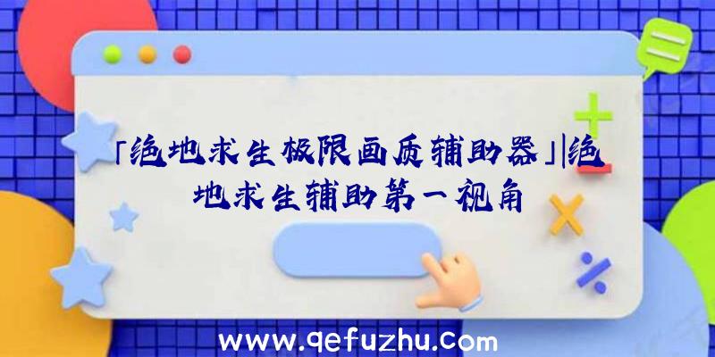 「绝地求生极限画质辅助器」|绝地求生辅助第一视角